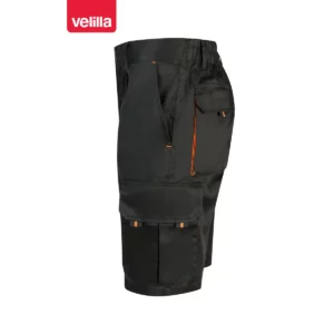 Bermudas bicolor multibolsillos Velilla 103007 Negro/Naranja, vista lateral