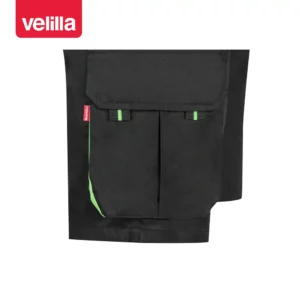 Bermudas bicolor multibolsillos Velilla 103007 Negro/Verde lima, detalle de bolsillo lateral