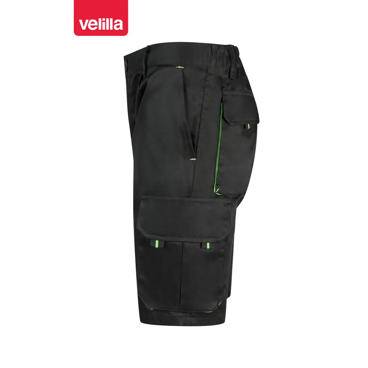 Bermudas bicolor multibolsillos Velilla 103007 93 Bermudas bicolor multibolsillos Velilla 103007 Negro/Verde lima, vista lateral