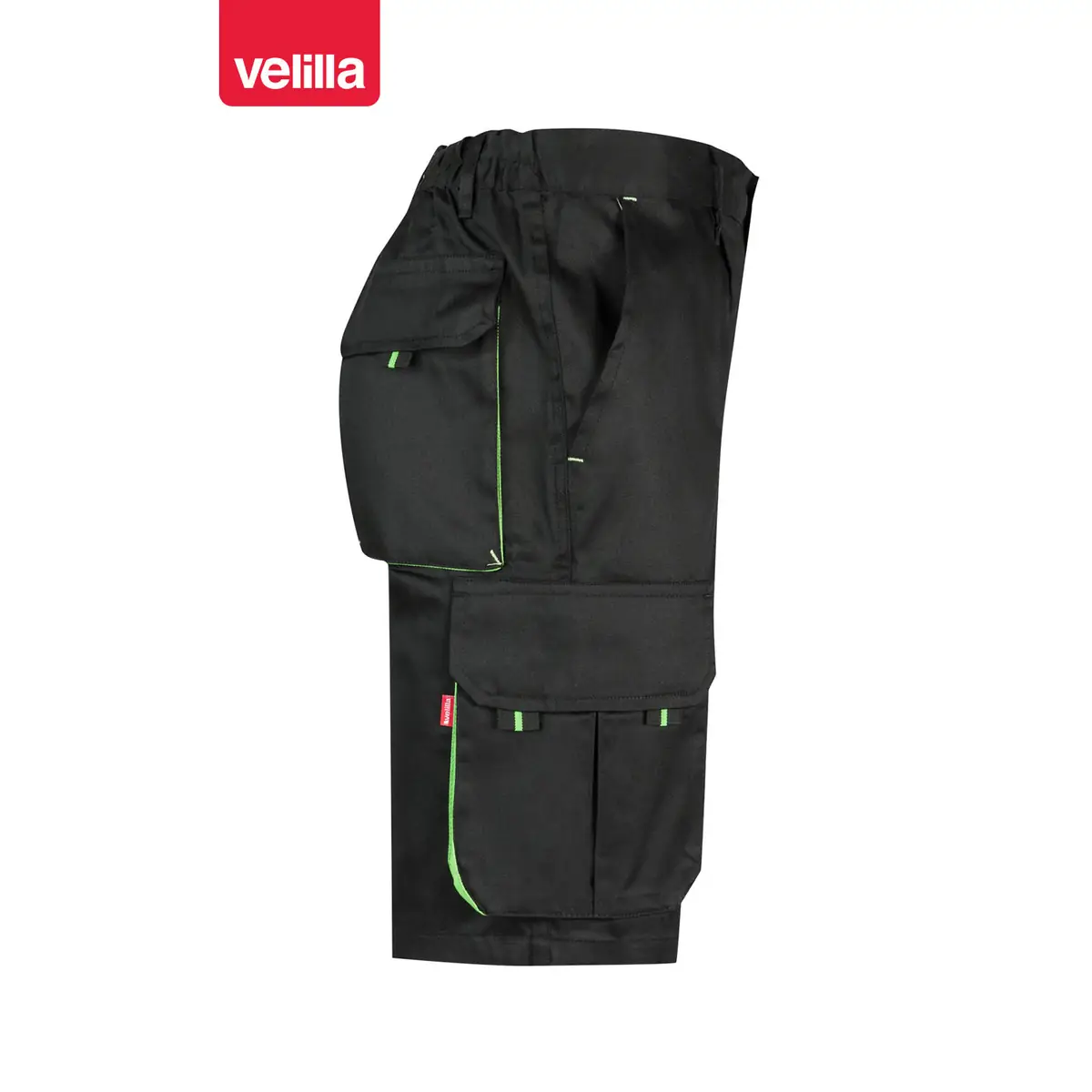 Bermudas bicolor multibolsillos Velilla 103007 94 Bermudas bicolor multibolsillos Velilla 103007 Negro/Verde lima, vista lateral