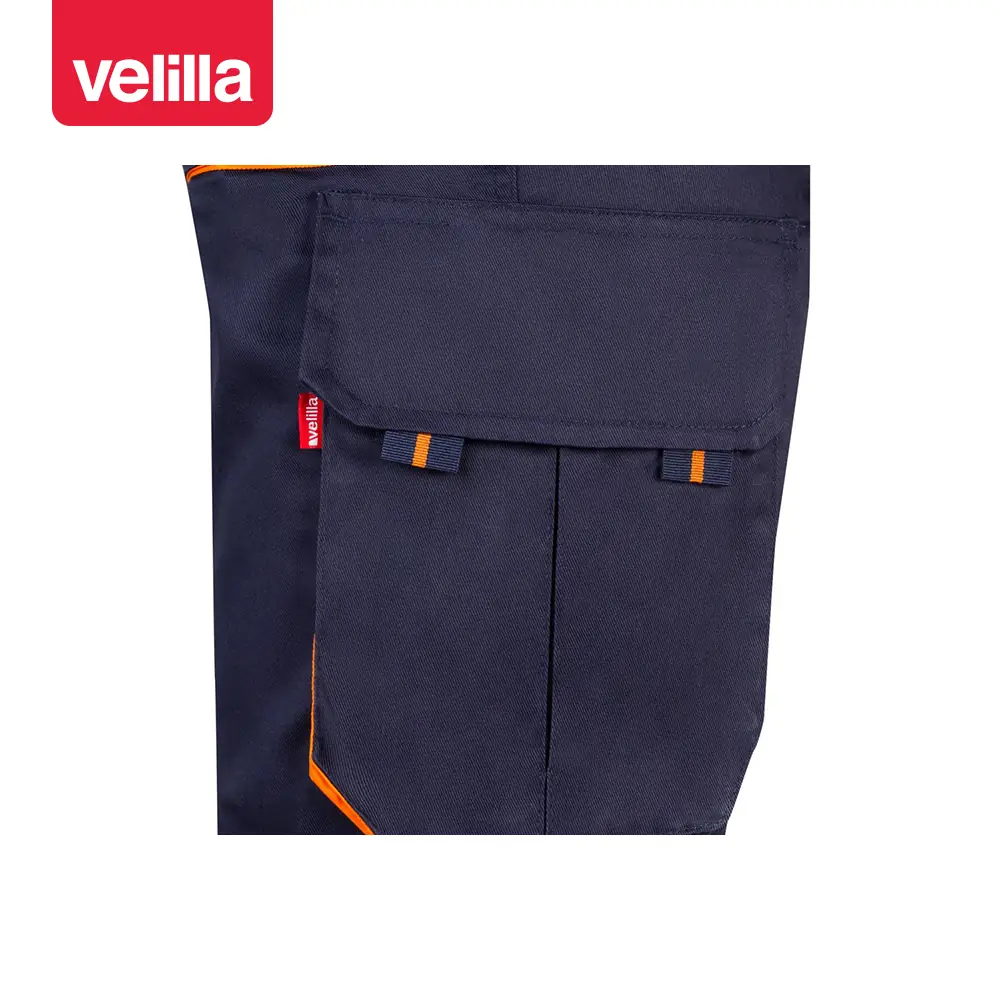Bermudas bicolor multibolsillos Velilla 103007 8 Bermudas bicolor multibolsillos Velilla 103007 Azul marino/Naranja, detalle de bolsillo lateral