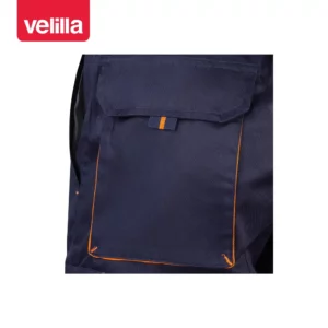 Bermudas bicolor multibolsillos Velilla 103007 Azul marino/Naranja, detalle de bolsillo trasero