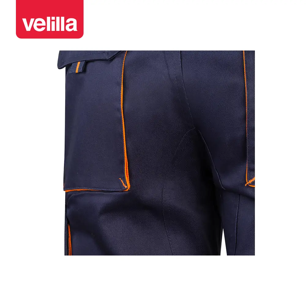 Bermudas bicolor multibolsillos Velilla 103007 10 Bermudas bicolor multibolsillos Velilla 103007 Azul marino/Naranja, detalle de bolsillo delantero