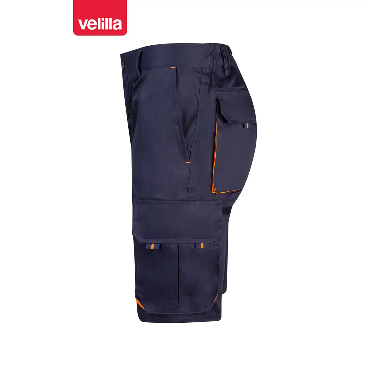 Bermudas bicolor multibolsillos Velilla 103007 45 Bermudas bicolor multibolsillos Velilla 103007 Azul marino/Naranja, vista lateral