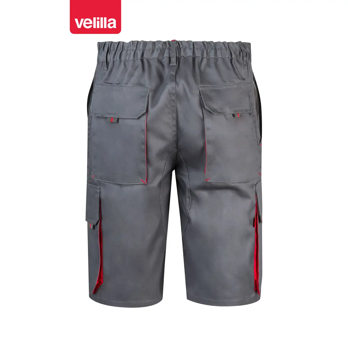 Bermudas bicolor multibolsillos Velilla 103007 71 Bermudas bicolor multibolsillos Velilla 103007 Gris/Rojo, vista trasera