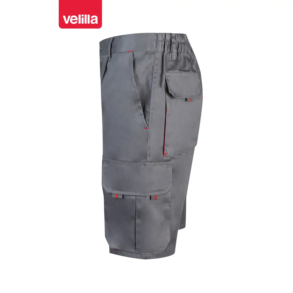 Bermudas bicolor multibolsillos Velilla 103007 69 Bermudas bicolor multibolsillos Velilla 103007 Gris/Rojo, vista lateral