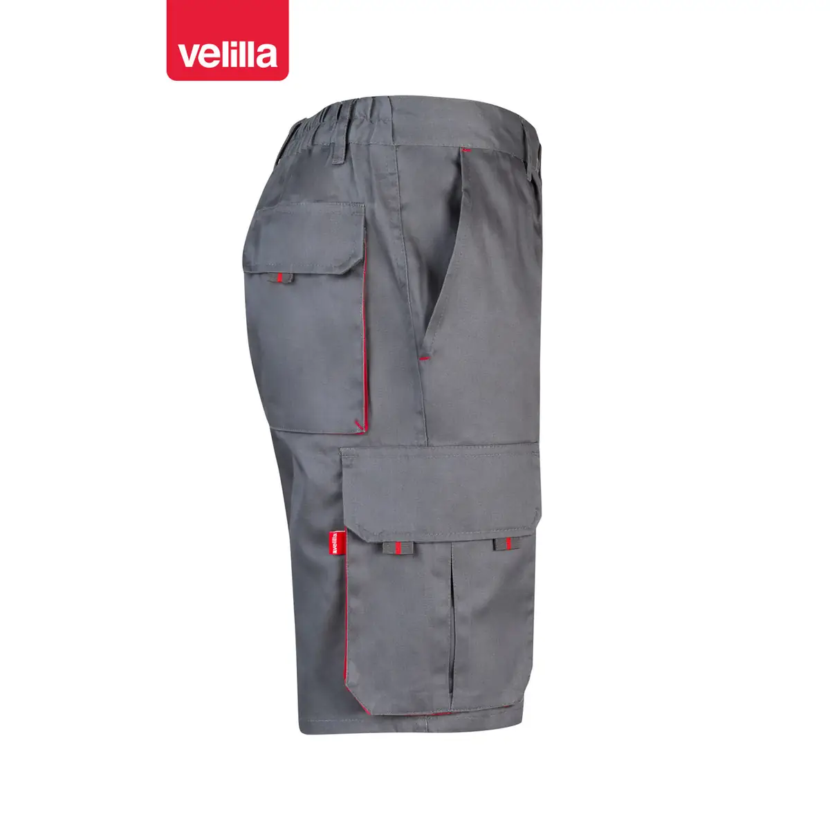 Bermudas bicolor multibolsillos Velilla 103007 70 Bermudas bicolor multibolsillos Velilla 103007 Gris/Rojo, vista lateral