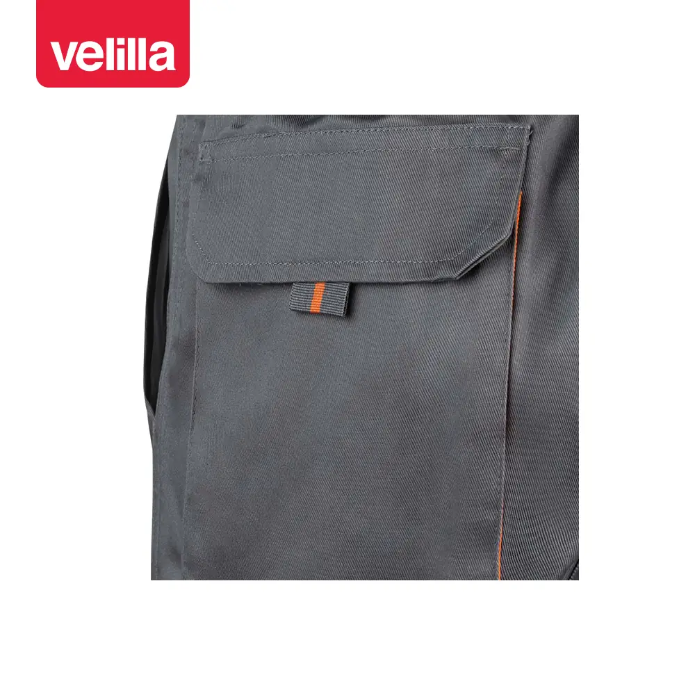 Bermudas bicolor multibolsillos Velilla 103007 21 Bermudas bicolor multibolsillos Velilla 103007 Gris/Naranja, detalle de bolsillo trasero