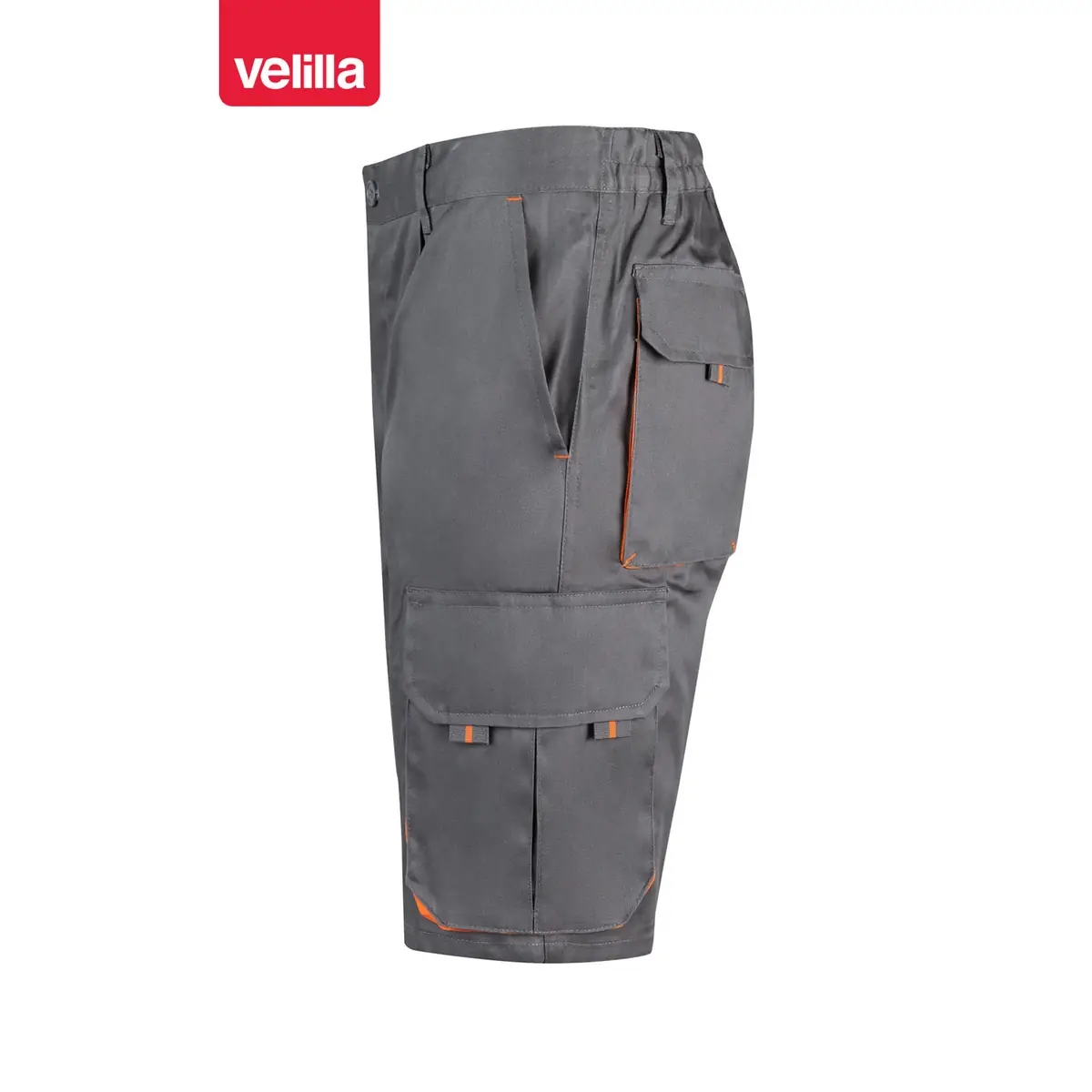 Bermudas bicolor multibolsillos Velilla 103007 65 Bermudas bicolor multibolsillos Velilla 103007 Gris/Naranja, vista lateral