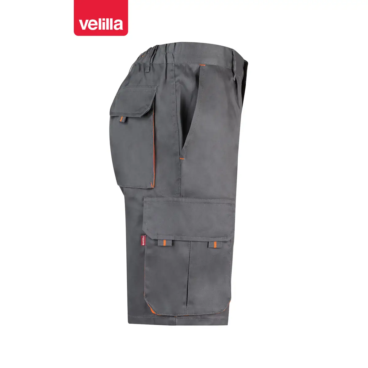 Bermudas bicolor multibolsillos Velilla 103007 66 Bermudas bicolor multibolsillos Velilla 103007 Gris/Naranja, vista lateral