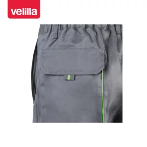 Bermudas bicolor multibolsillos Velilla 103007 Gris/Verde lima, detalle de bolsillo trasero