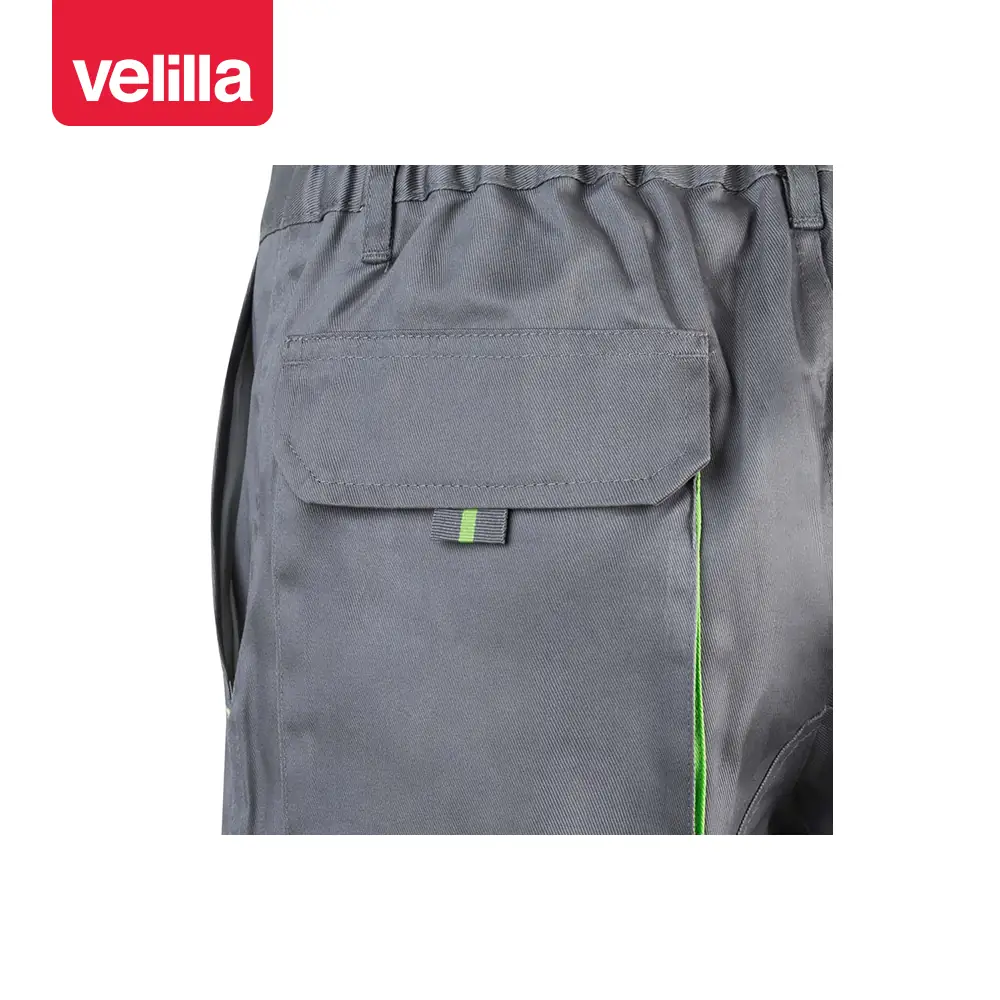 Bermudas bicolor multibolsillos Velilla 103007 27 Bermudas bicolor multibolsillos Velilla 103007 Gris/Verde lima, detalle de bolsillo trasero