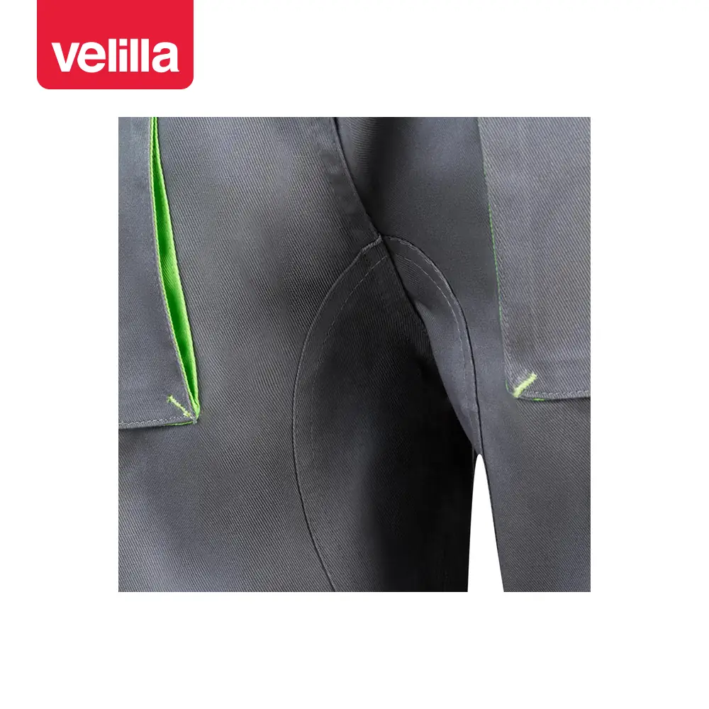 Bermudas bicolor multibolsillos Velilla 103007 28 Bermudas bicolor multibolsillos Velilla 103007 Gris/Verde lima, detalle de bolsillo delantero