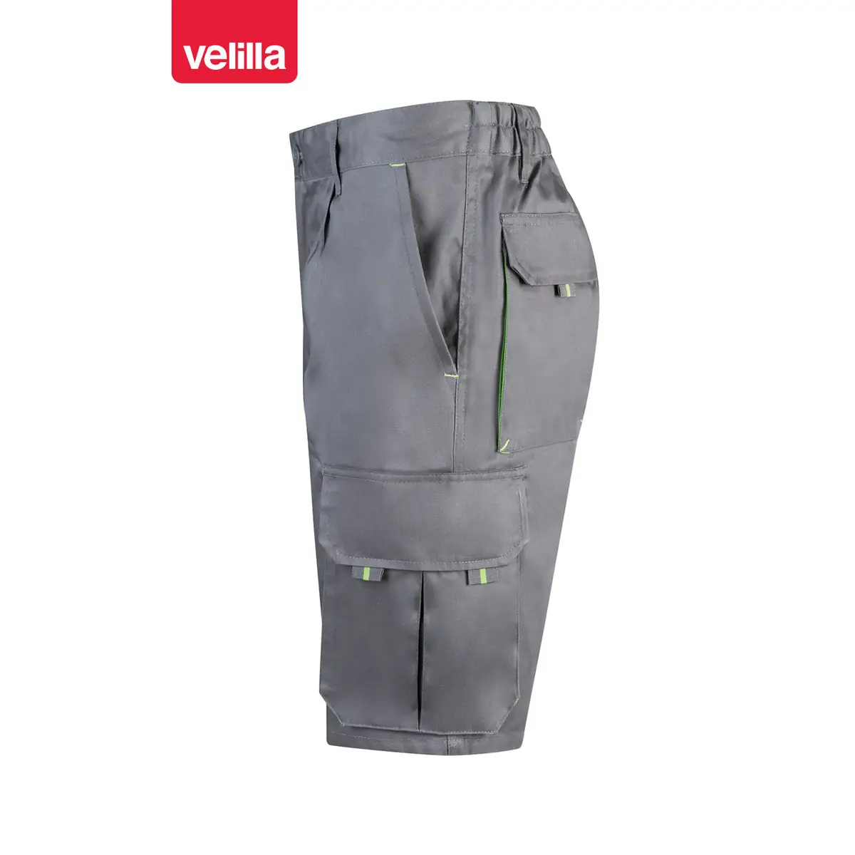 Bermudas bicolor multibolsillos Velilla 103007 73 Bermudas bicolor multibolsillos Velilla 103007 Gris/Verde lima, vista lateral