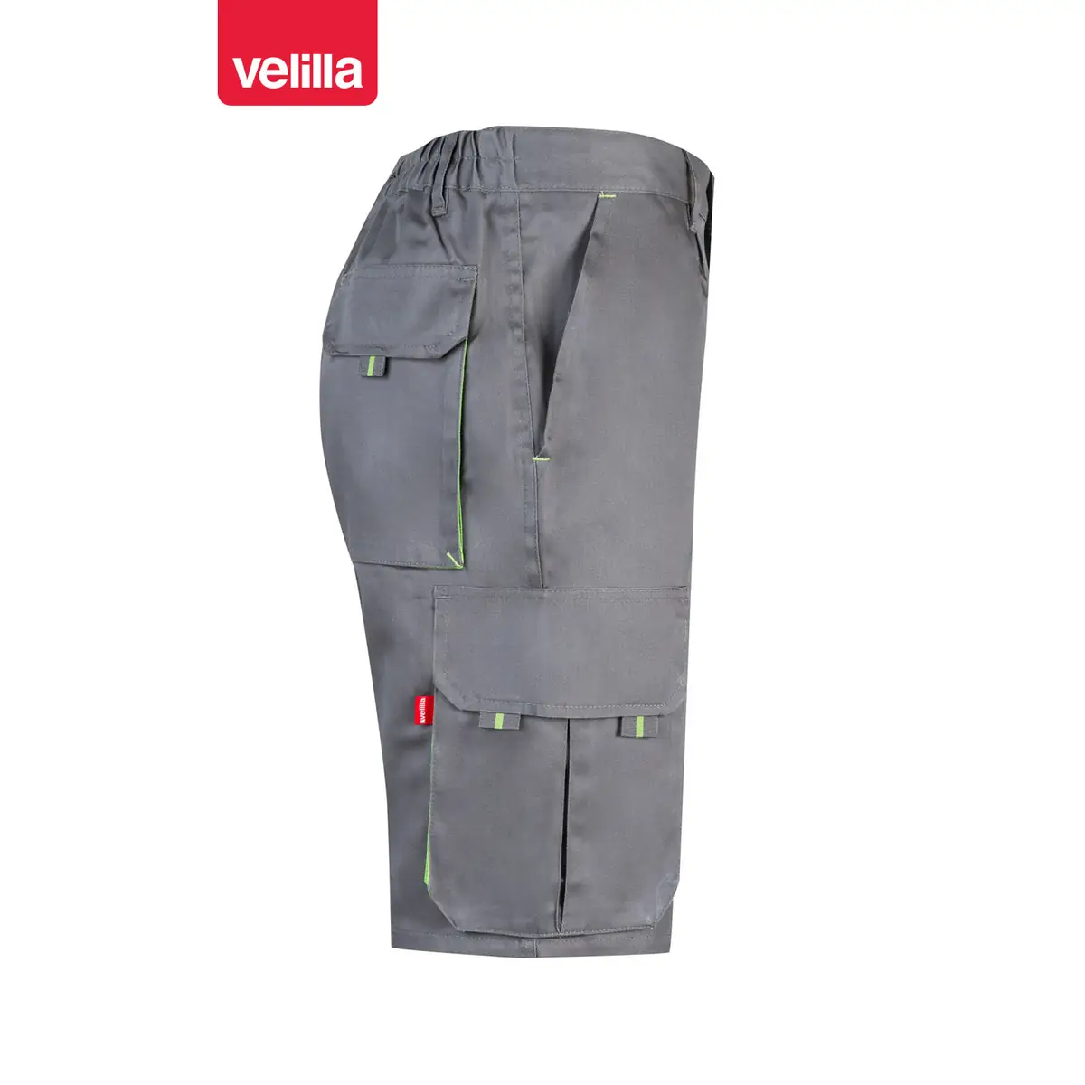 Bermudas bicolor multibolsillos Velilla 103007 74 Bermudas bicolor multibolsillos Velilla 103007 Gris/Verde lima, vista lateral