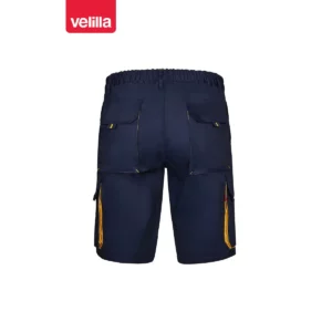 Bermudas bicolor multibolsillos Velilla 103007 Azul navy/Amarillo, vista trasera