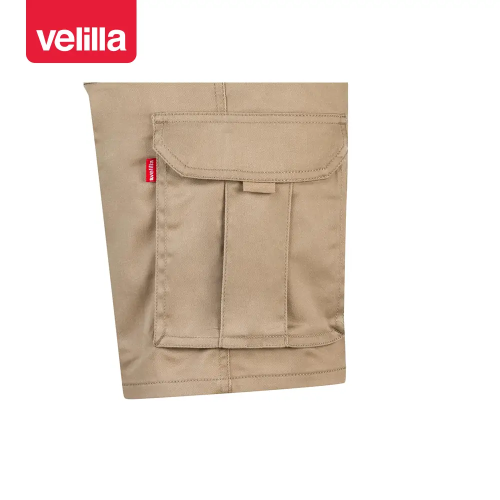 Bermudas stretch multibolsillos Velilla 103009S 16 Bermudas stretch multibolsillos Velilla 103009S Beige arena, detalle de bolsillo lateral
