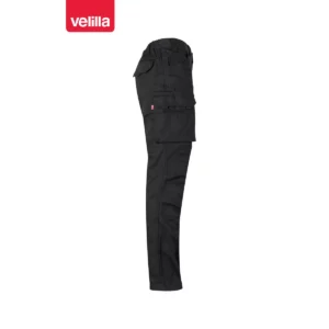 Pantalón canvas multibolsillos Velilla 103011 Negro, vista lateral opuesta