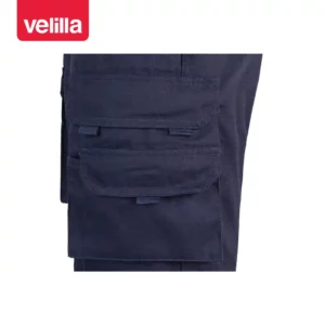 Pantalón canvas multibolsillos Velilla 103011 Azul navy, detalle de bolsillos laterales