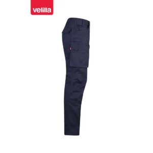 Pantalón canvas multibolsillos Velilla 103011 Azul navy, vista lateral opuesta