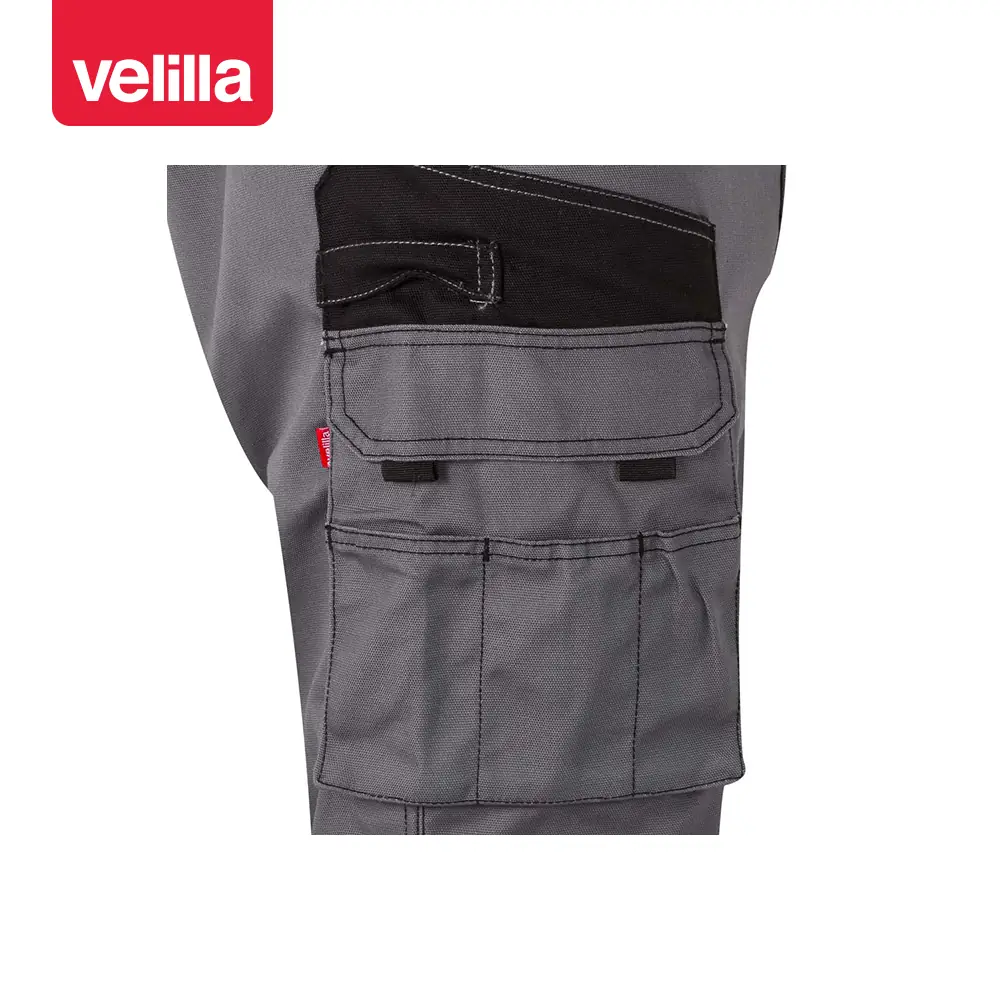 Pantalón canvas bicolor Velilla 103011B 12 Pantalón canvas bicolor Velilla 103011B Gris/Negro, detalle de bolsillo pierna