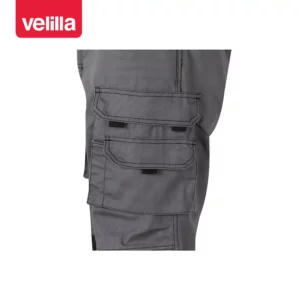 Pantalón canvas bicolor Velilla 103011B Gris/Negro, detalle de doble bolsillo pierna