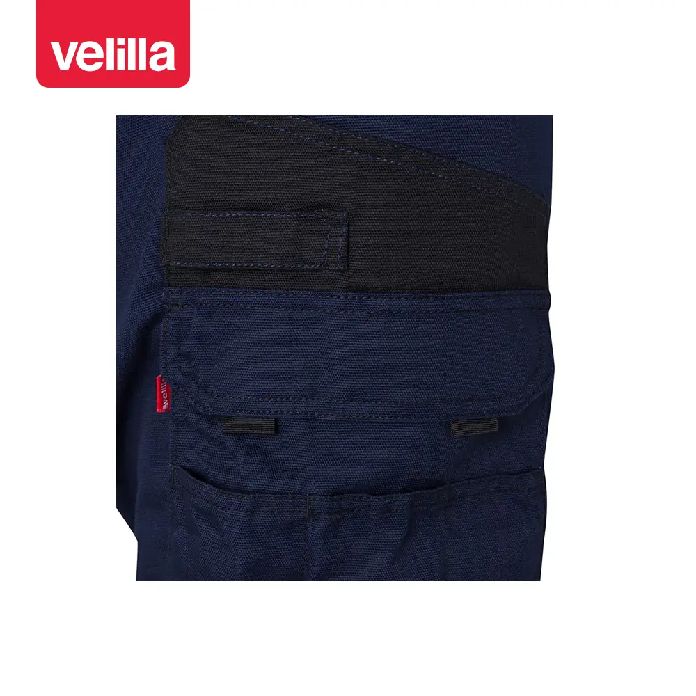 Pantalón canvas bicolor Velilla 103011B 13 Pantalón canvas bicolor Velilla 103011B Azul navy/Negro, detalle de bolsillo pierna