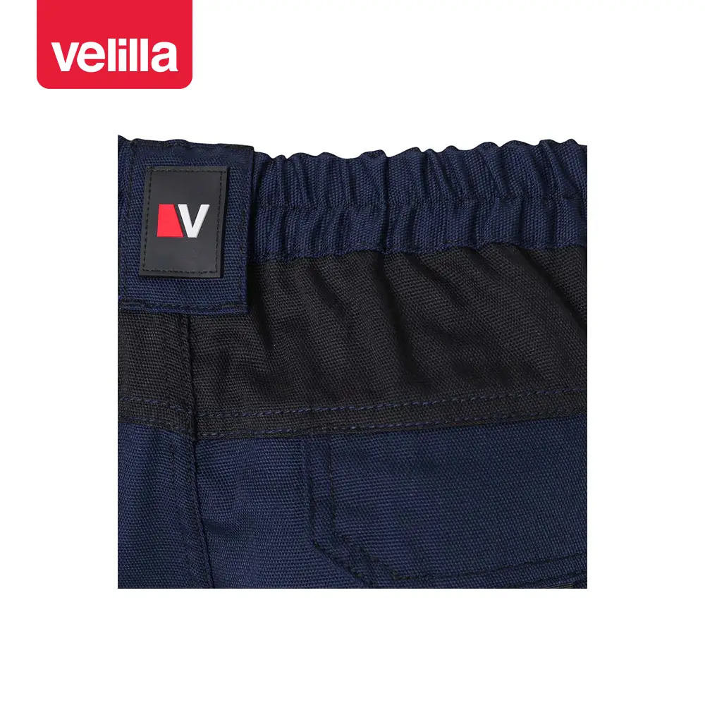 Pantalón canvas bicolor Velilla 103011B 19 Pantalón canvas bicolor Velilla 103011B Azul navy/Negro, detalle de cinturilla trasera