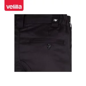 Pantalón algodón stretch Velilla 103012S Negro, detalle de cintura y bolsillo trasero