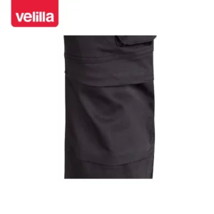 Pantalón algodón stretch Velilla 103012S Negro, detalle de pliegues de rodilla