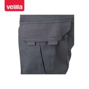 Pantalón algodón stretch Velilla 103012S Gris, detalle de tapeta y bolsillo lateral
