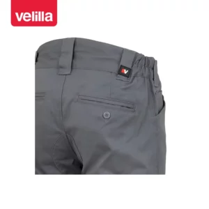 Pantalón algodón stretch Velilla 103012S Gris, detalle de cintura y bolsillo trasero