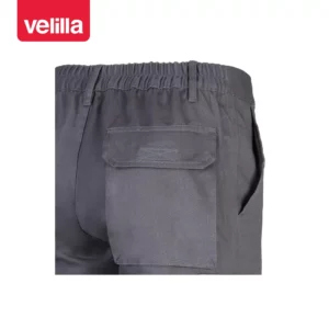 Pantalón algodón multibolsillos Velilla 103013 Gris, detalle de cintura y bolsillo trasero