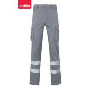 Pantalón stretch con cintas Velilla 103014S Gris, vista frontal
