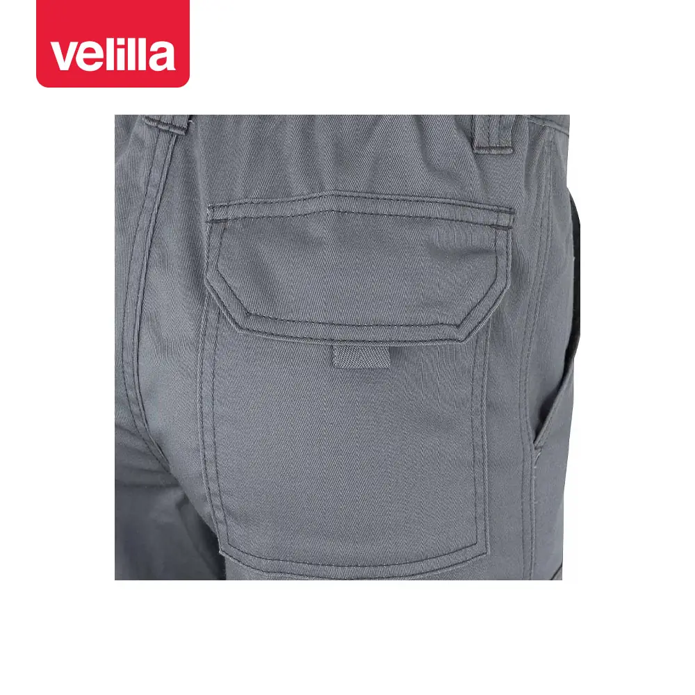 Pantalón stretch con cintas Velilla 103014S 13 Pantalón stretch con cintas Velilla 103014S Gris, detalle de bolsillo trasero
