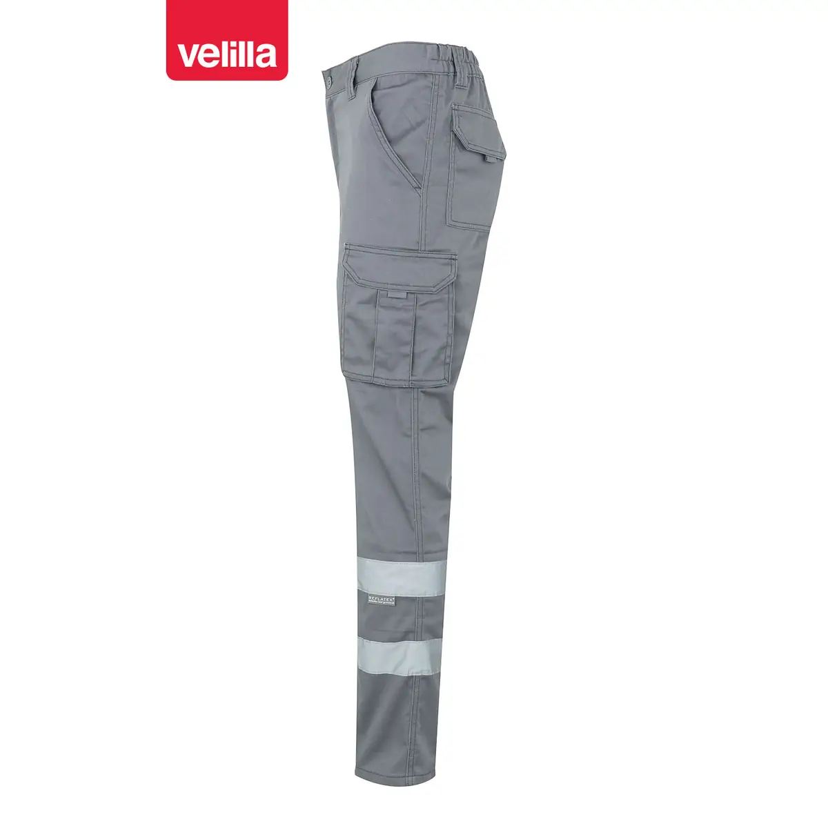 Pantalón stretch con cintas Velilla 103014S 2 Pantalón stretch con cintas Velilla 103014S Gris, vista lateral