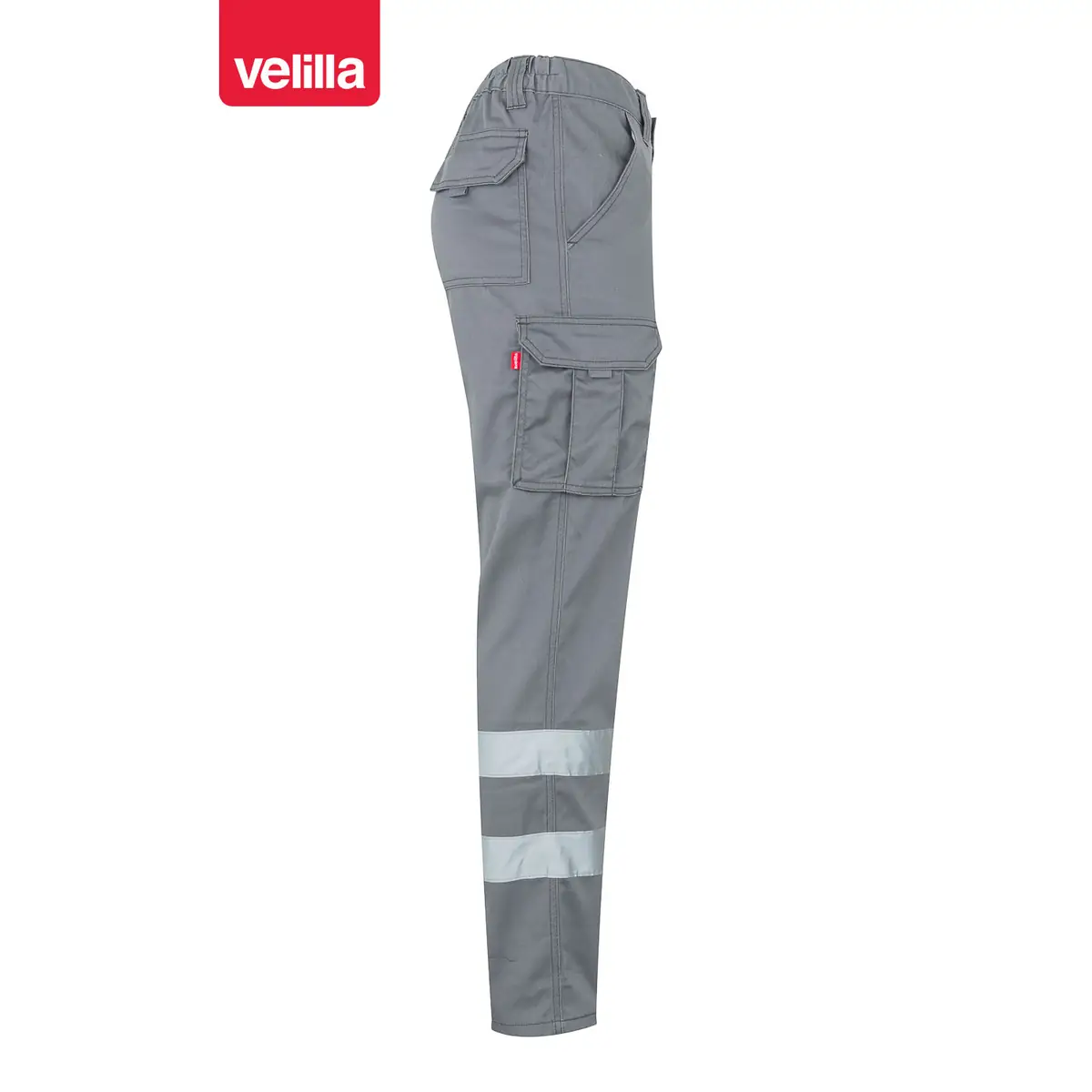 Pantalón stretch con cintas Velilla 103014S 3 Pantalón stretch con cintas Velilla 103014S Gris, vista lateral opuesta