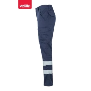 Pantalón stretch con cintas Velilla 103014S Azul navy, vista lateral