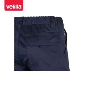 Pantalón forrado stretch Velilla 103015S Azul navy, detalle de cintura y bolsillo trasero