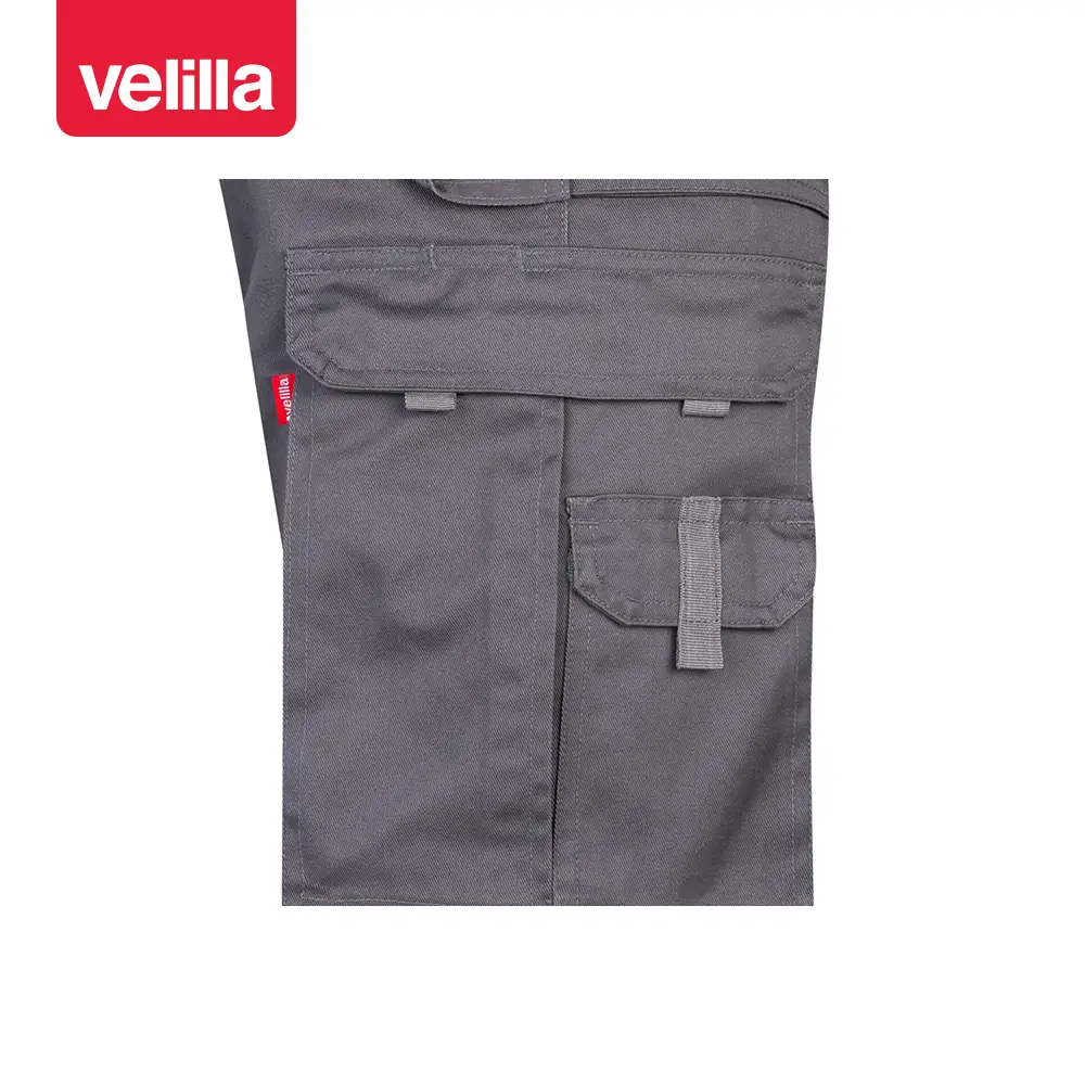 Pantalón multibolsillos reforzado Velilla 103016 13 Pantalón multibolsillos reforzado Velilla 103016 Gris, detalle de bolsillo lateral y trabilla