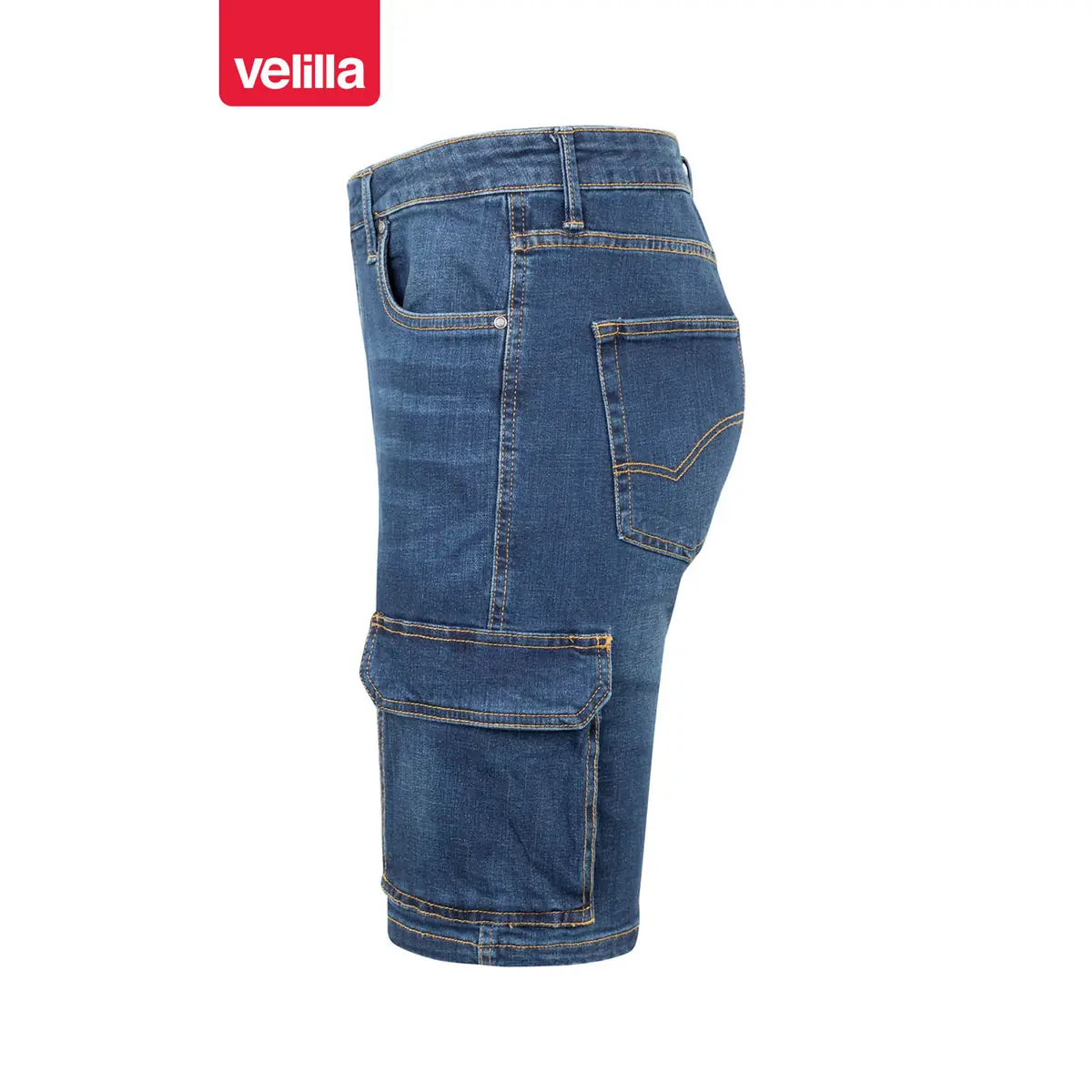 Bermudas dénim stretch Velilla 103017S 2 Bermudas dénim stretch Velilla 103017S Dénim azul, vista lateral