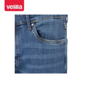 Pantalón dénim stretch Velilla 103018S Dénim azul, detalle de bolsillos delanteros
