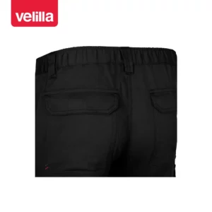 Pantalón multibolsillos Velilla READY 103026 Negro, detalle de cintura y bolsillos traseros