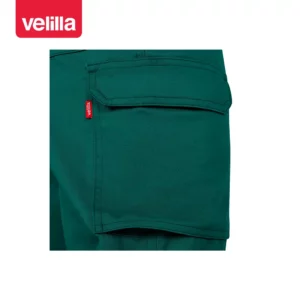 Pantalón multibolsillos Velilla READY 103026 Verde, detalle de tapeta y fuelle del bolsillo