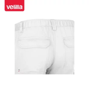 Pantalón multibolsillos Velilla READY 103026 Blanco, detalle de cintura y bolsillos traseros