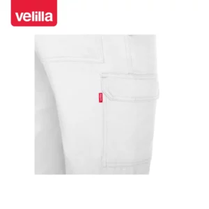 Pantalón multibolsillos Velilla READY 103026 Blanco, detalle de bolsillo lateral