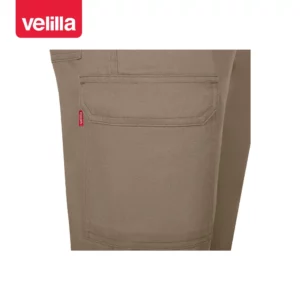 Pantalón multibolsillos Velilla READY 103026 Beige arena, detalle de bolsillo lateral con tapeta
