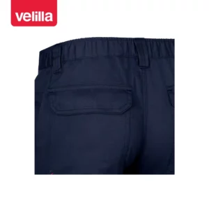 Pantalón multibolsillos Velilla READY 103026 Azul navy, detalle de cintura y bolsillos traseros