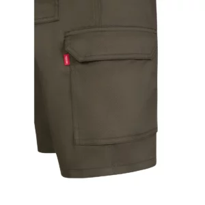 Bermuda multibolsillos Velilla 103027 Verde caza, detalle de bolsillo lateral con tapeta