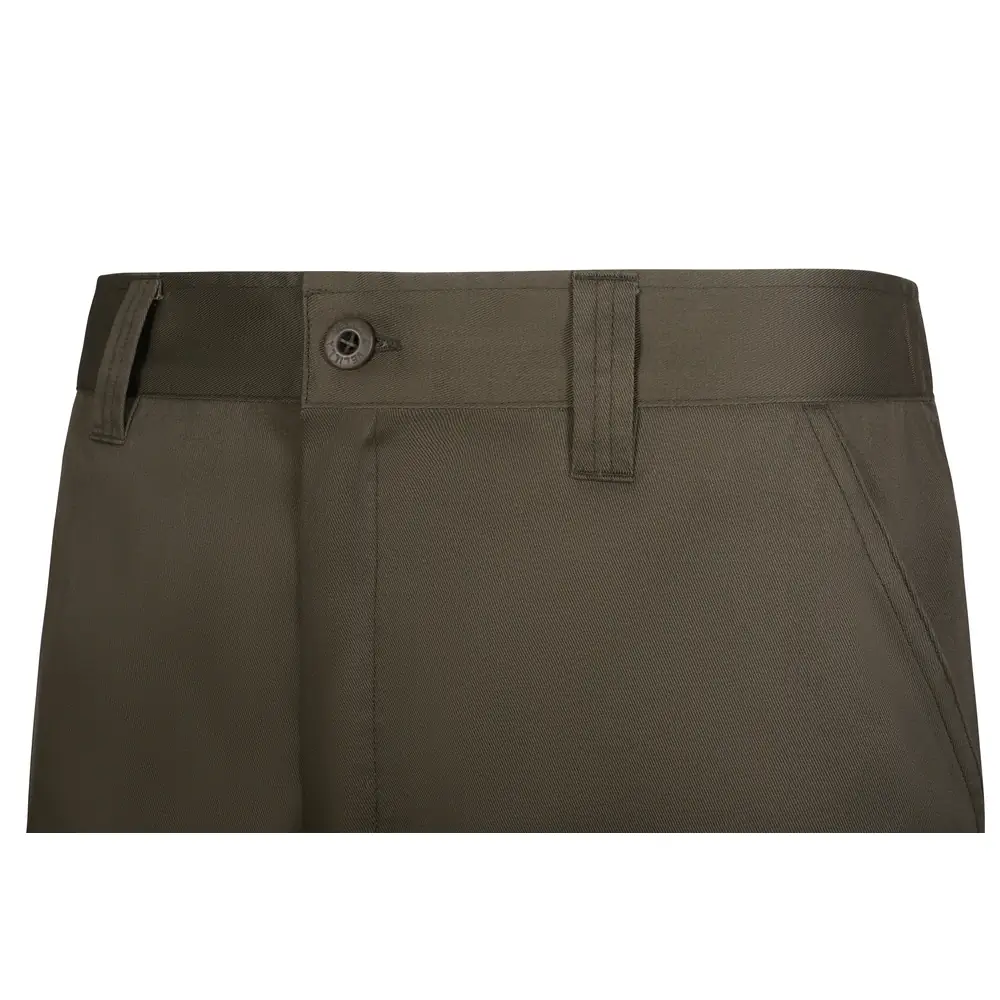 Bermuda multibolsillos Velilla 103027 28 Bermuda multibolsillos Velilla 103027 Verde caza, detalle de cierre de cintura